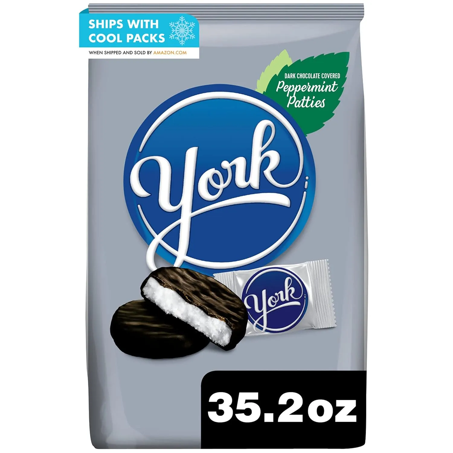 YORK Dark Chocolate Peppermint Patties, Candy Party Pack, 35.2 oz