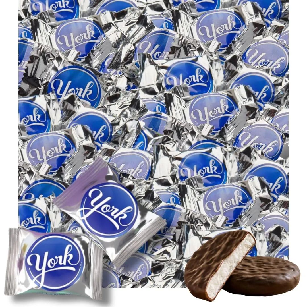 York Peppermint Patties - Dark Chocolate Peppermint Egg Candies - Individually Wrapped – Bulk Pack - 2 Pound