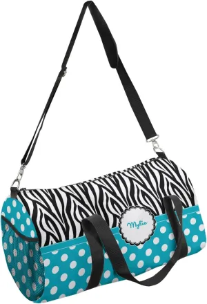 YouCustomizeIt Personalized Dots & Zebra Duffel Bag