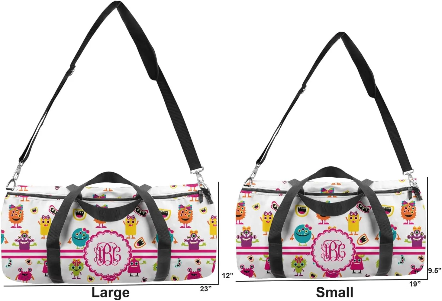 YouCustomizeIt Personalized Girly Monsters Duffel Bag
