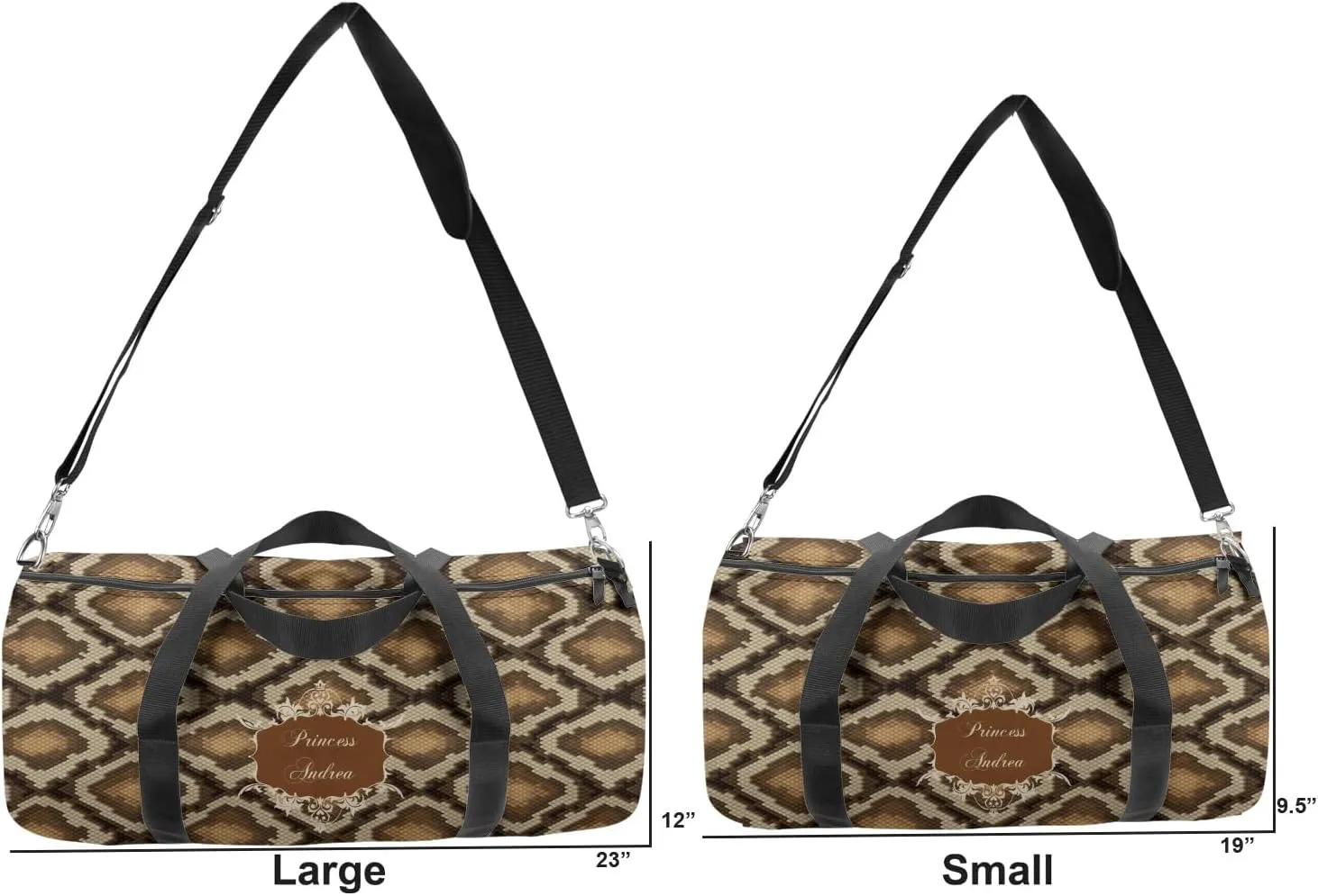 YouCustomizeIt Personalized Snake Skin Duffel Bag