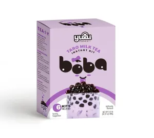 YULU FOODS Instant Bubble Pearls for Taro Milk Tea with Brown Sugar Flavor – 6 Servings