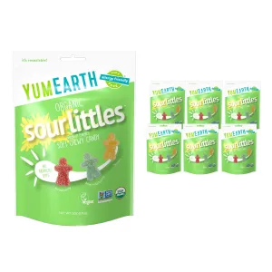 YumEarth Organic Sour Littles Soft Chewy Candy, Vegan Friendly, USDA Certified Organic, Gluten Free & Non-GMO, 5 Ounce (Pack of 6)