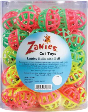 Zanies Plastic Lattice Balls Cat Toy Canister, 50-Pack,black