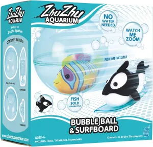 Zhu Zhu Pets | Zhu Zhu Aquarium Bubble Ball & Surfboard Playset | Electronic Pets | Ages 4 , Blue, 11546