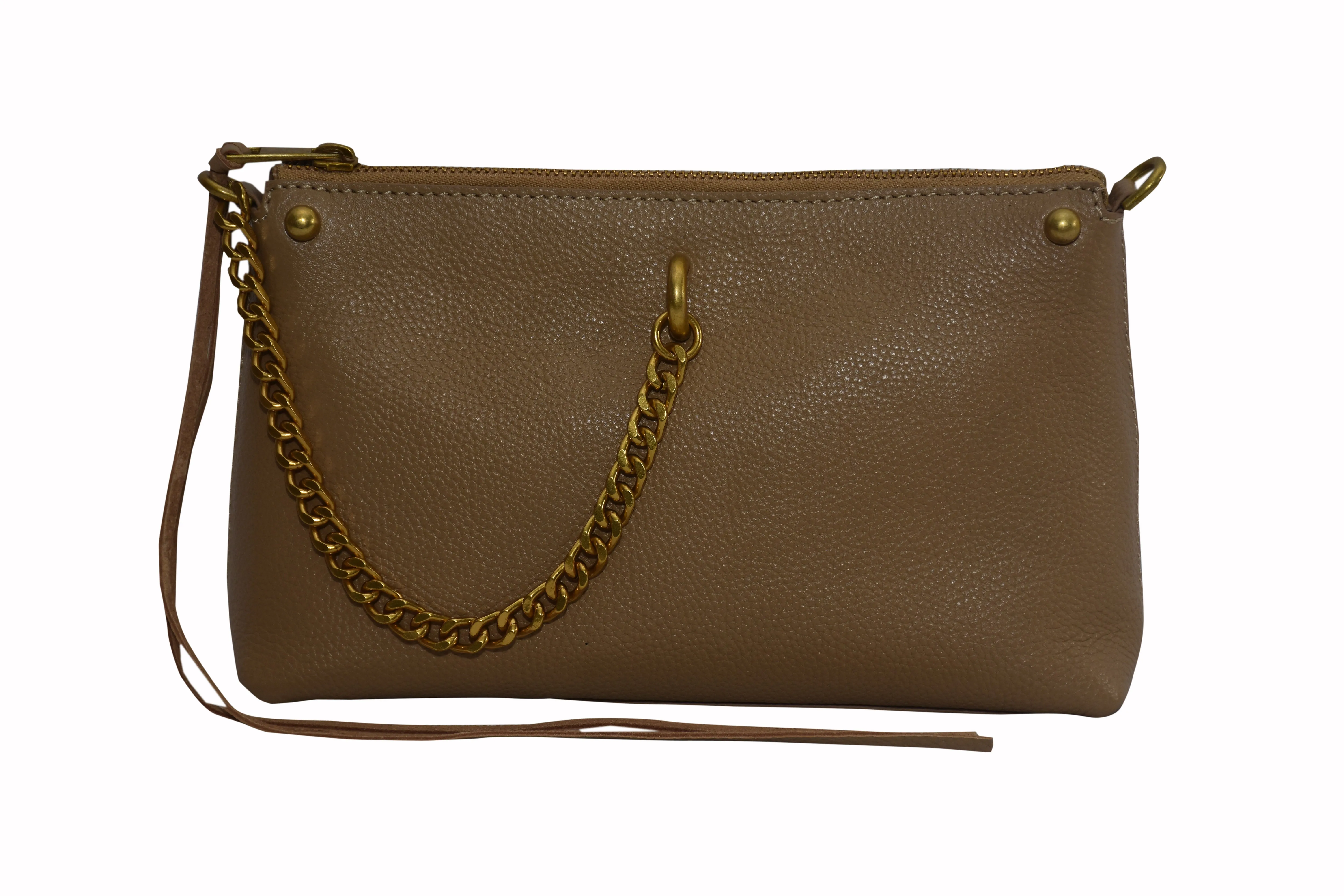 Zip Crossbody With Chain Detail