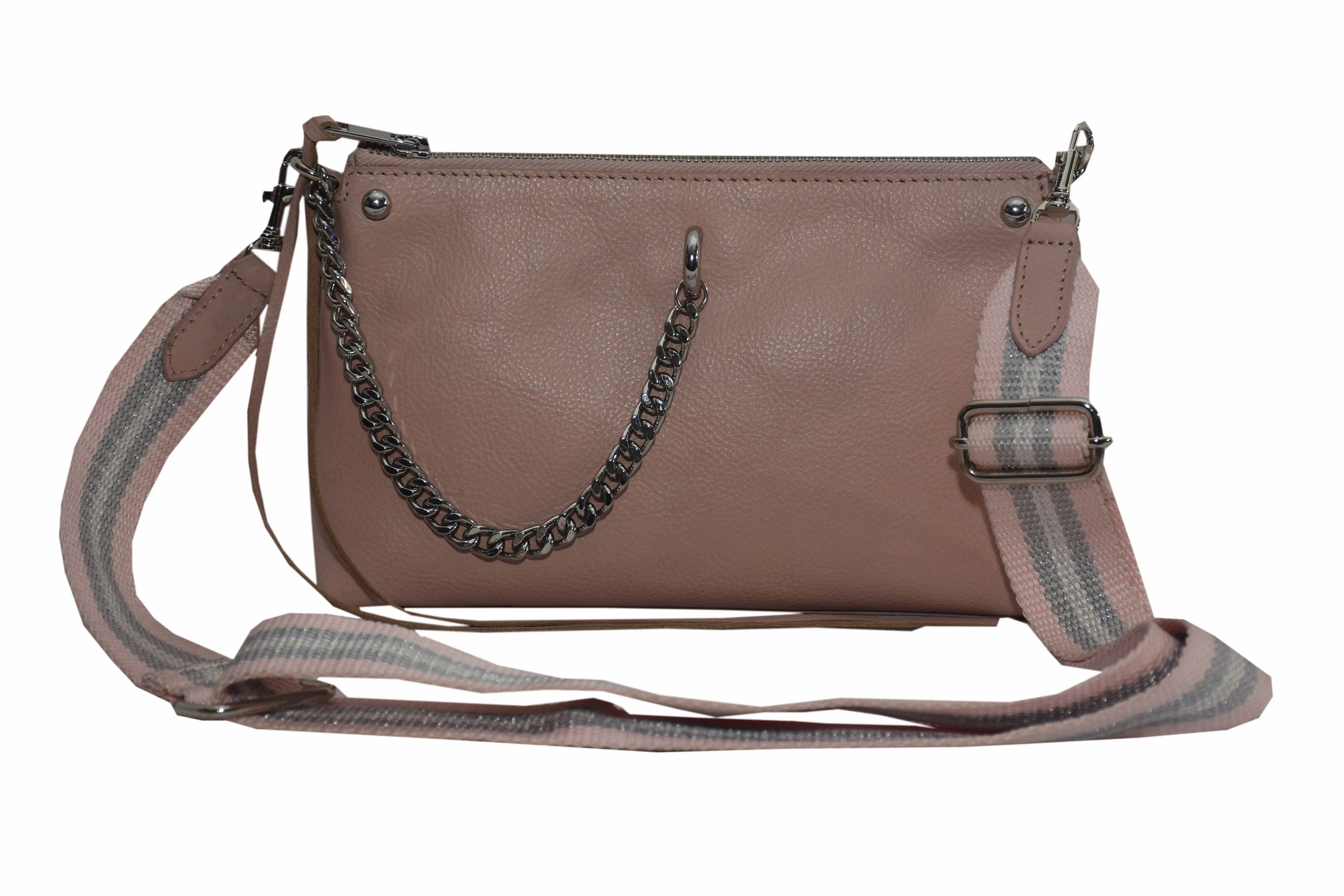 Zip Crossbody With Chain Detail