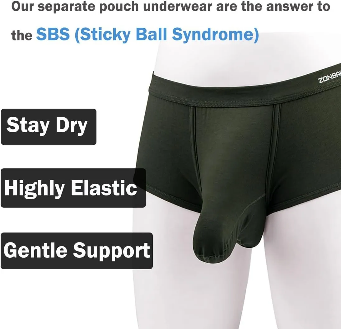 ZONBAILON Men's Bulge Enhancing Brief Dual Pouch Underwear Breathable Bikini’s Boxer Modal Trunk