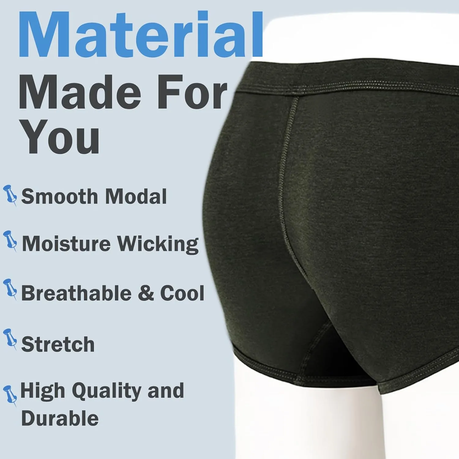 ZONBAILON Men's Bulge Enhancing Brief Dual Pouch Underwear Breathable Bikini’s Boxer Modal Trunk