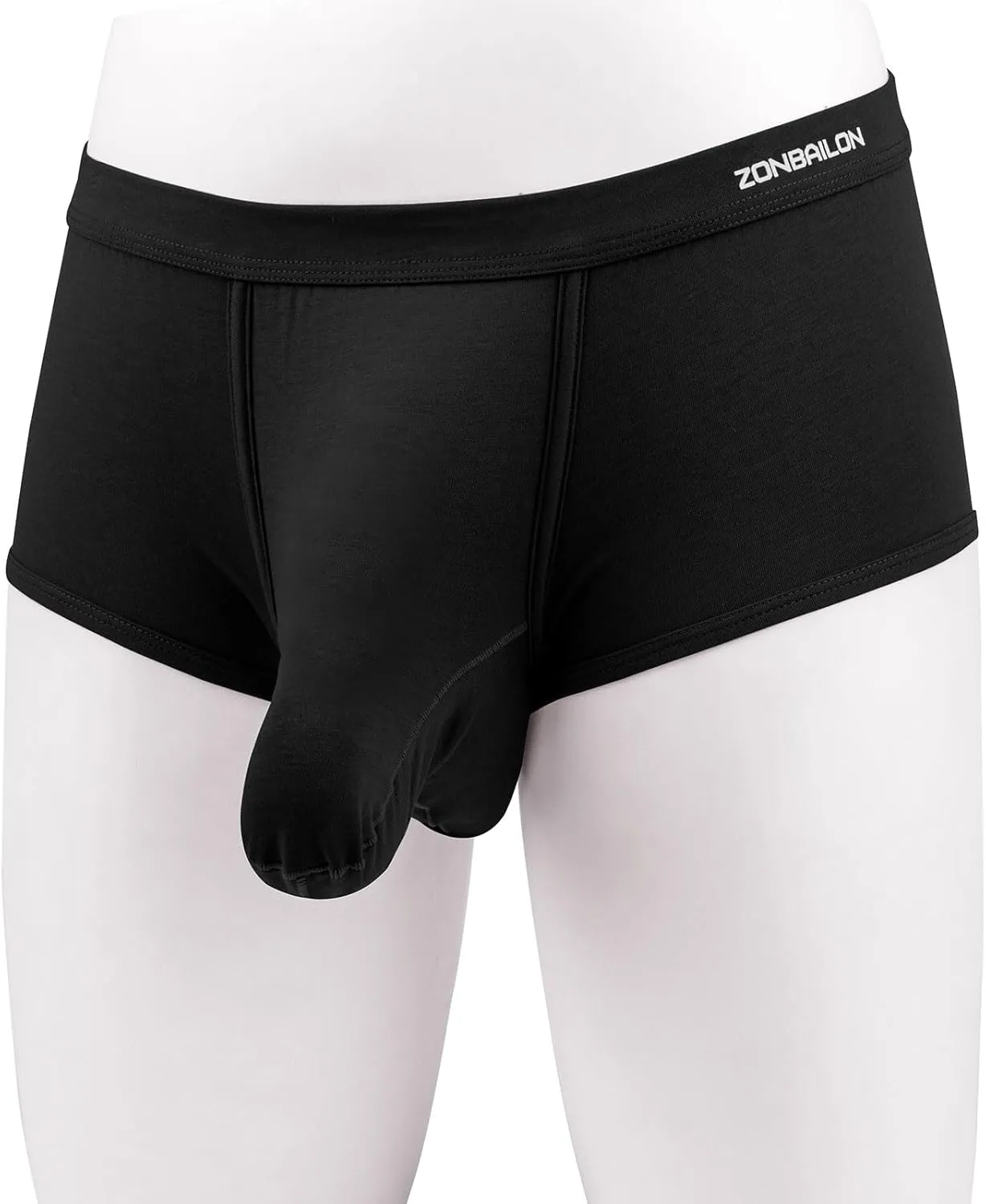 ZONBAILON Men's Bulge Enhancing Brief Dual Pouch Underwear Breathable Bikini’s Boxer Modal Trunk